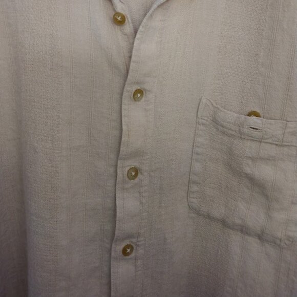 Ron Chereskin Men's Shirt XXL* Beige Linen/Rayon Short Sleeve Button Up Casual - Picture 4 of 12